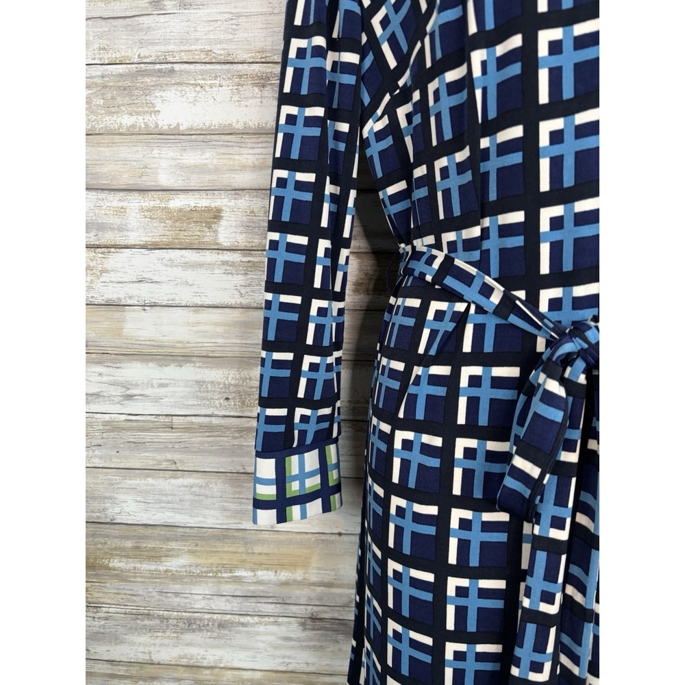 Donna Morgan Dress NWT Geometric Jersey Mod Long Sleeve Work Belted EUC - Picture 4 of 12